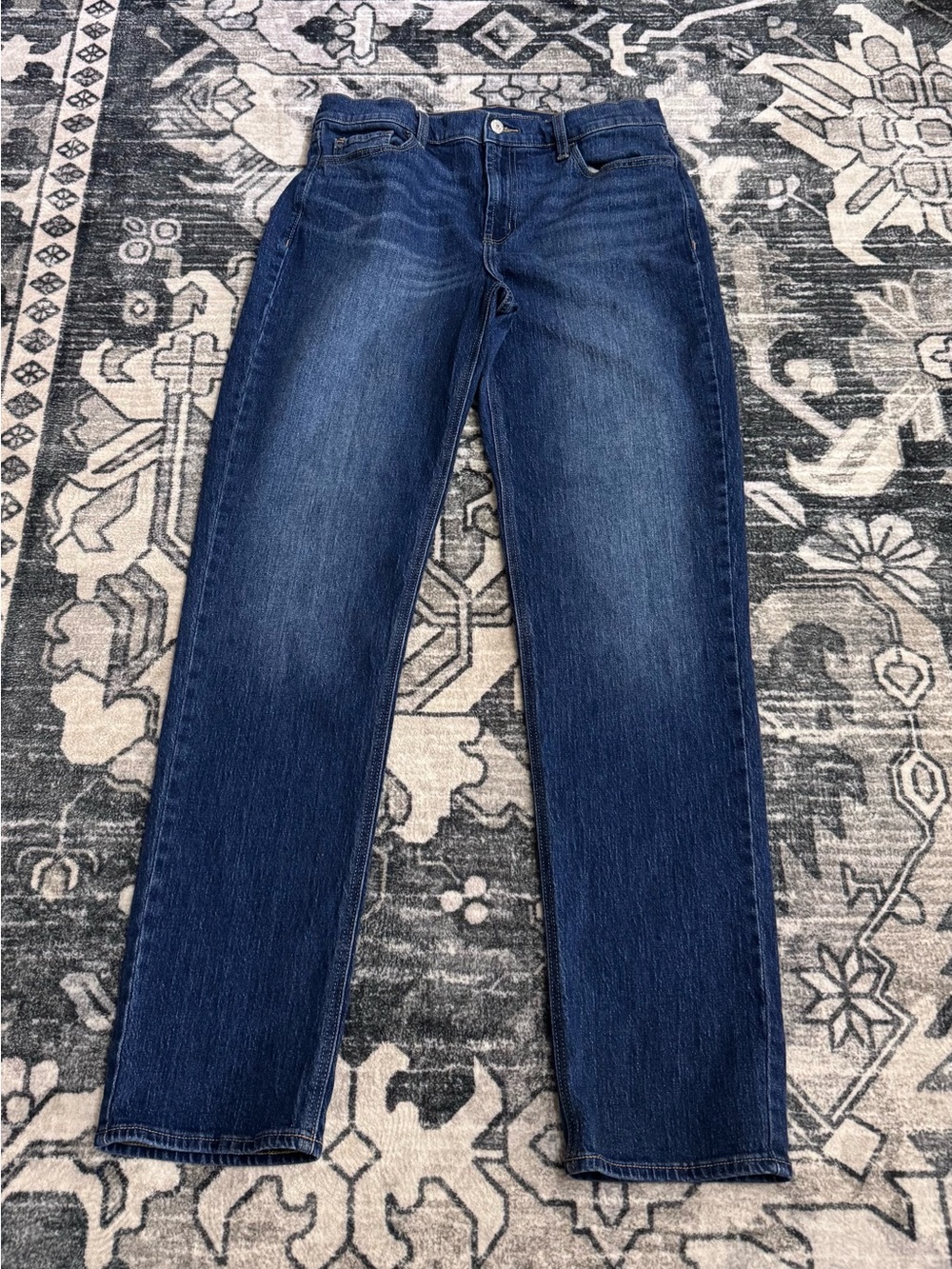 Old Navy Women's mid rise Wow Boyfriend Jeans - Dark Blue Sz 10 Tall